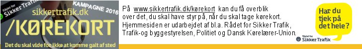 Kampagne 2016 Sikkertrafik.dk/kørekort